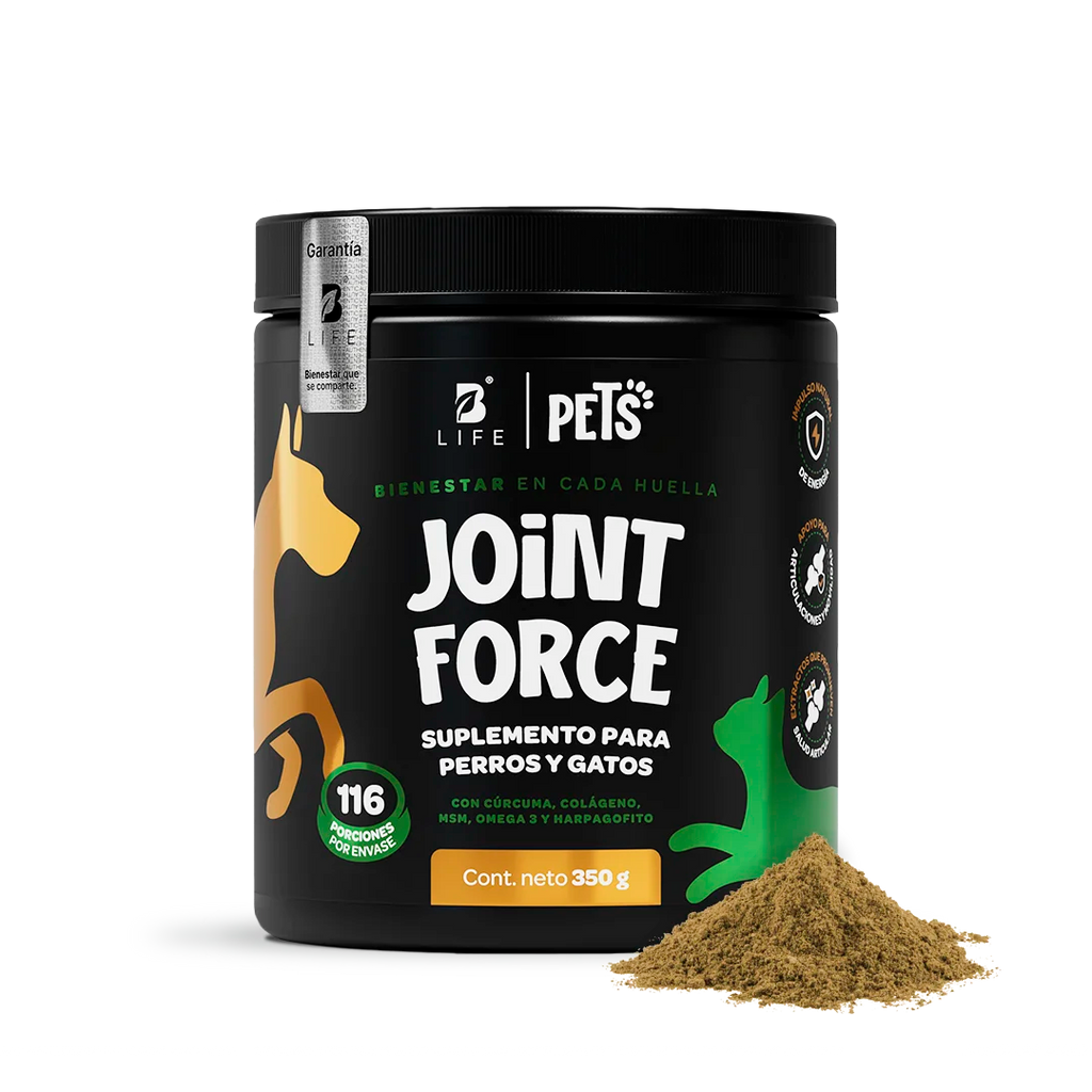 Suplemento Articular en Polvo para Perros y Gatos - MSM, Colágeno, Omega 3 y Extractos Naturales - 350 g - Sabor Res