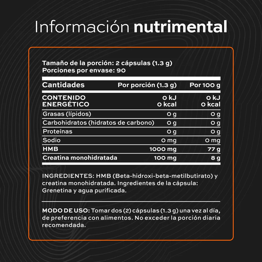 HMB con Creatina Monohidratada | 1000 mg por porción