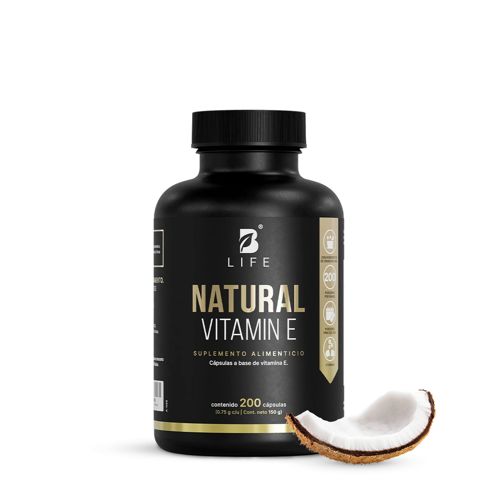 Vitamina E en Cápsulas | Con Biotina y Aceite de Coco | 298 UI