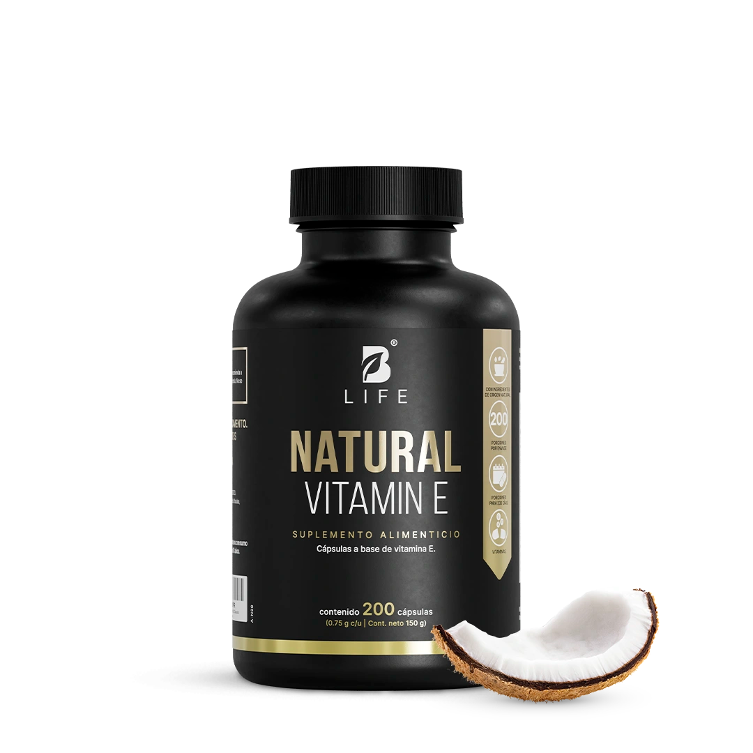 Vitamina E en Cápsulas | Con Biotina y Aceite de Coco | 298 UI