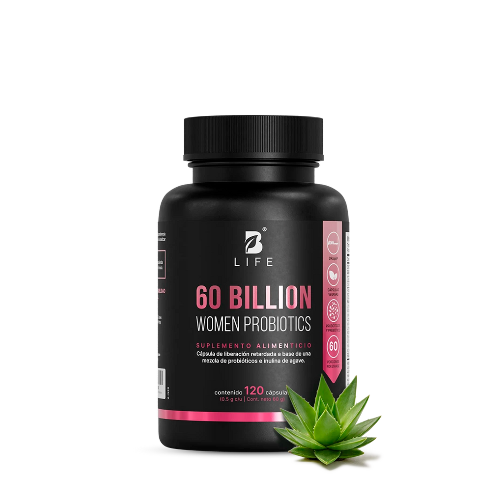 60  billones de Probióticos Para Mujer | con Bromelina e Inulina de Agave | 120 cápsulas