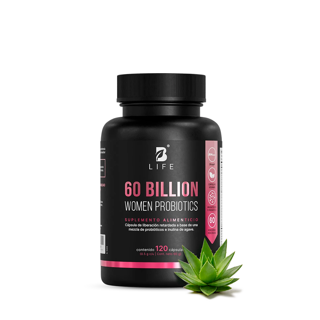 60  billones de Probióticos Para Mujer | con Bromelina e Inulina de Agave | 120 cápsulas