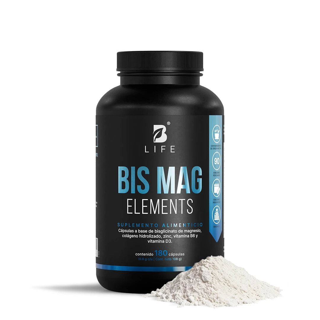 Magnesio Bisglicinato | 140 mg de Magnesio Elemental | Con Colágeno, Zinc y Vitaminas B6 y D3