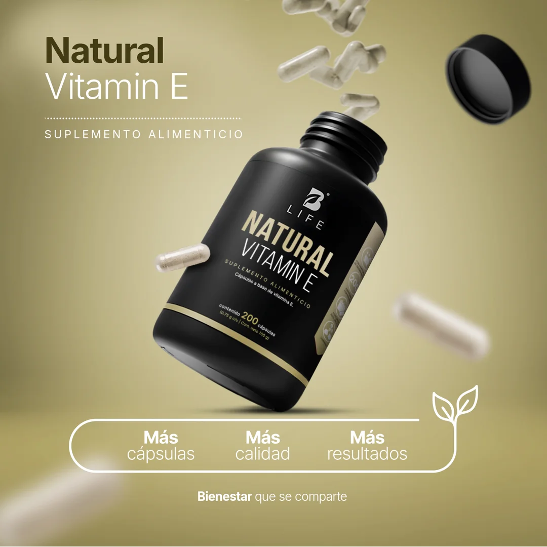 Vitamina E en Cápsulas | Con Biotina y Aceite de Coco | 298 UI