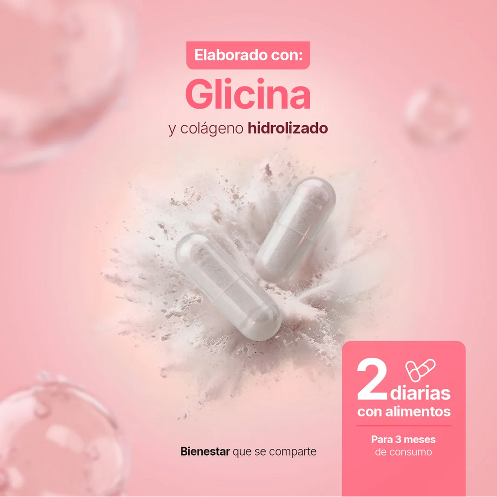 Glicina en Cápsulas | Fórmula con Colágeno Hidrolizado | 1000 mg por porción