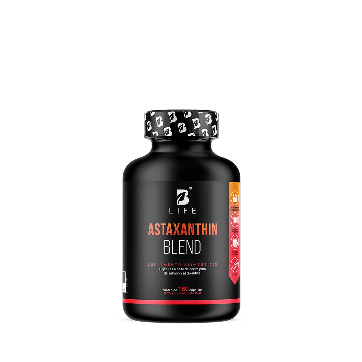 Astaxantina | con Aceite de Salmón | 180 cápsulas - 180 Caps | 250 mg - B Life®