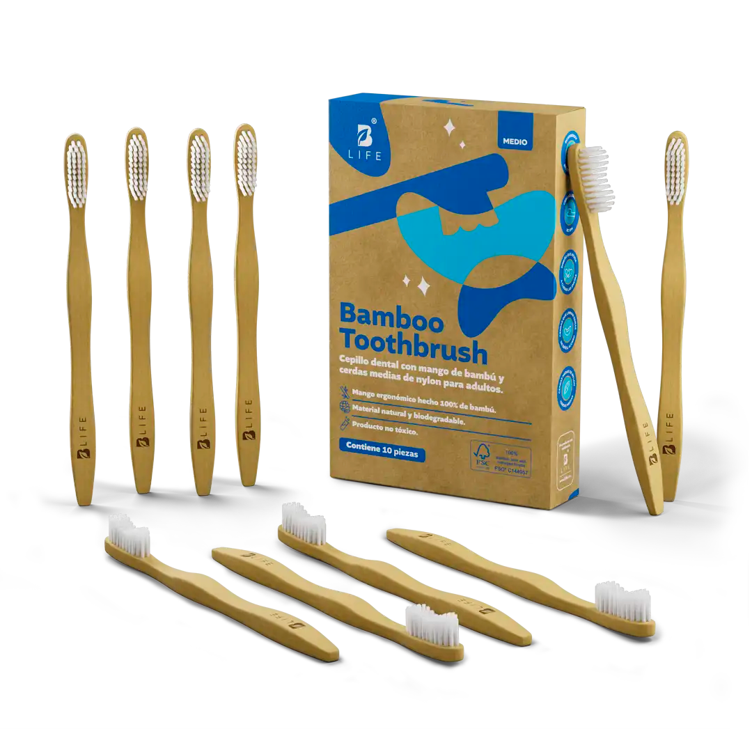 Bamboo Toothbrush | Cepillos Dentales de Bambú 10 o 20 Piezas - Kit 10 unidades - B Life®