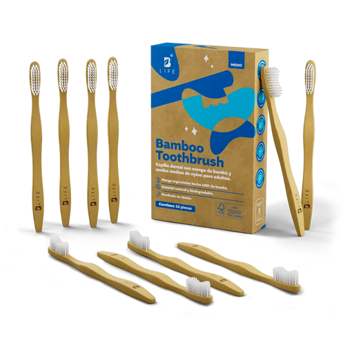 Bamboo Toothbrush | Cepillos Dentales de Bambú 10 o 20 Piezas - Kit 10 unidades - B Life®