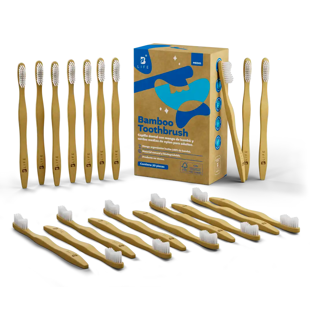 Bamboo Toothbrush | Cepillos Dentales de Bambú 10 o 20 Piezas - Kit 20 unidades - B Life®