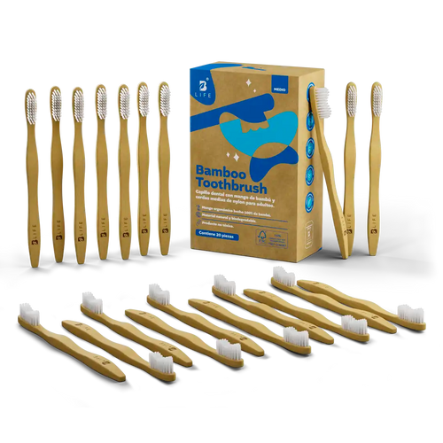 Bamboo Toothbrush | Cepillos Dentales de Bambú 10 o 20 Piezas - Kit 20 unidades - B Life®
