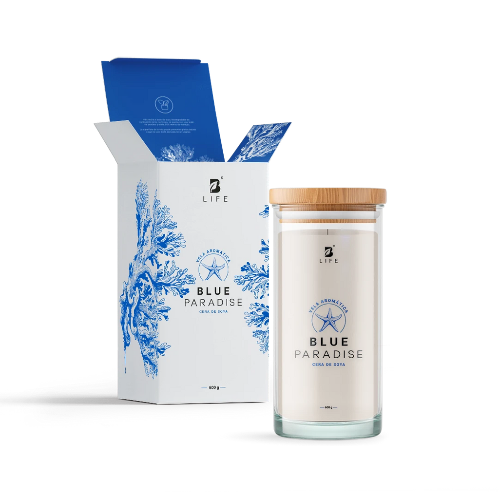 Blue Paradise Aromatic Candle | Vela Aromática Brisa Refrescante 600 g - 600 g - B Life®