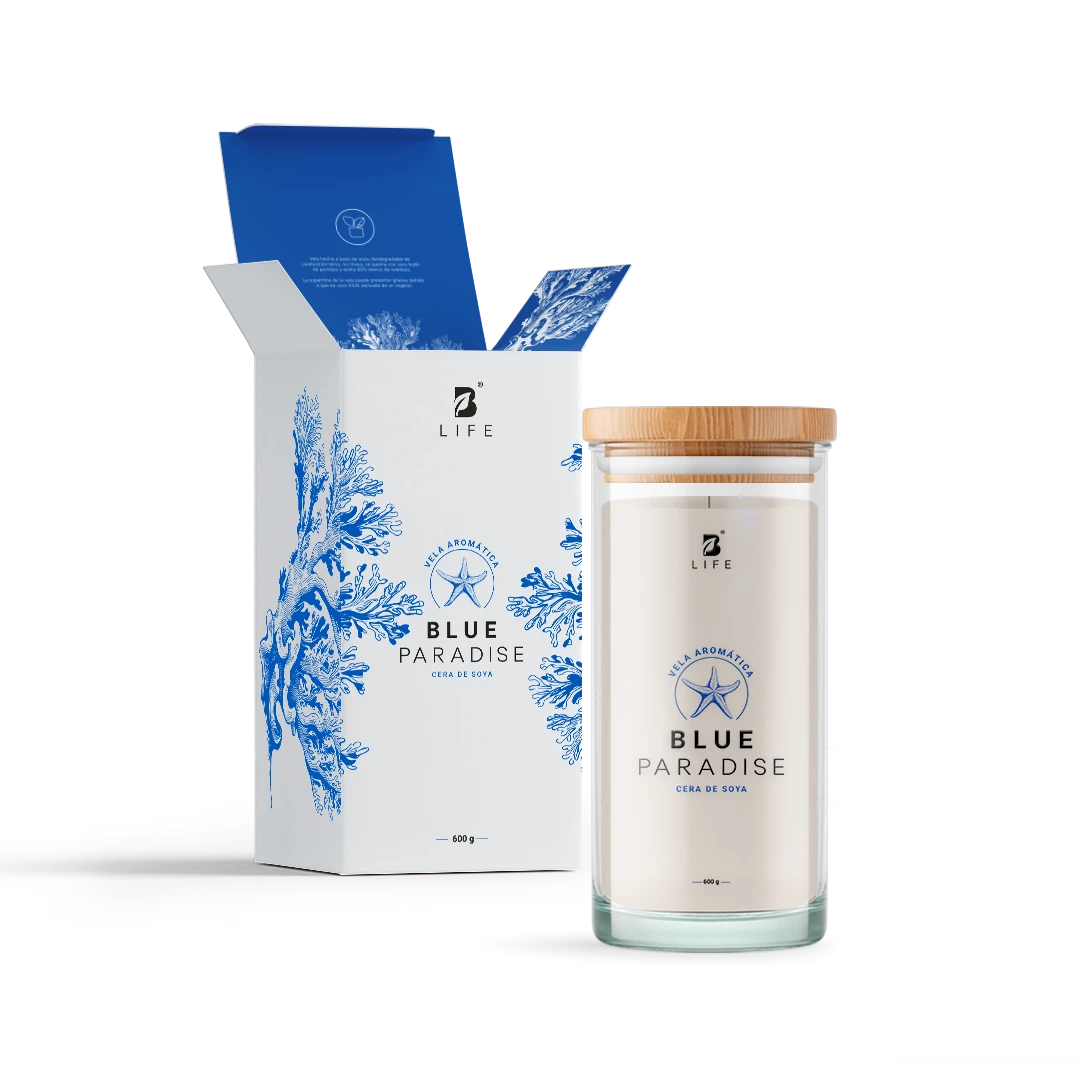 Blue Paradise Aromatic Candle | Vela Aromática Brisa Refrescante 600 g - 600 g - B Life®