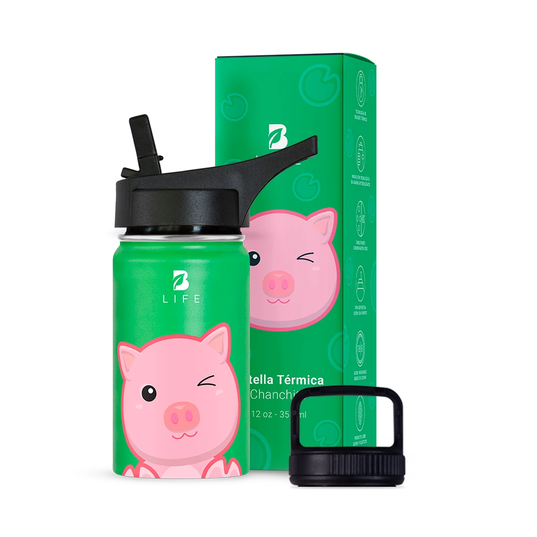 Botella Térmica Para Niños | Chanchito 355 y 532 ml - 12 oz (355 ml) - B Life®