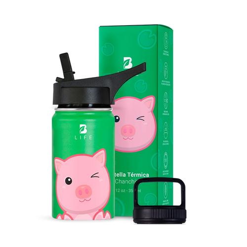 Botella Térmica Para Niños | Chanchito 355 y 532 ml - 12 oz (355 ml) - B Life®