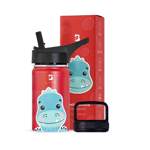 Botella Térmica Para Niños | Dinosaurio 355 y 532 ml - 12 oz (355 ml) - B Life®