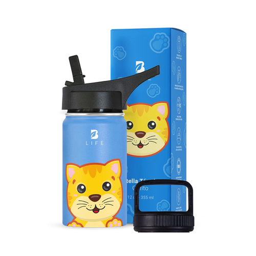 Botella Térmica Para Niños | Gatito 355 y 532 ml - 12 oz (355 ml) - B Life®