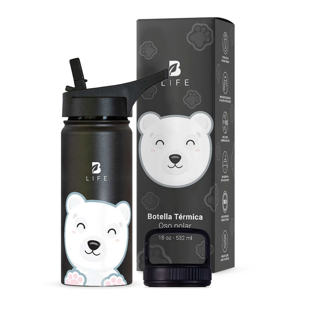 Botella Térmica Para Niños | Oso Polar 355 y 532 ml - 18 oz (532 ml) - B Life®