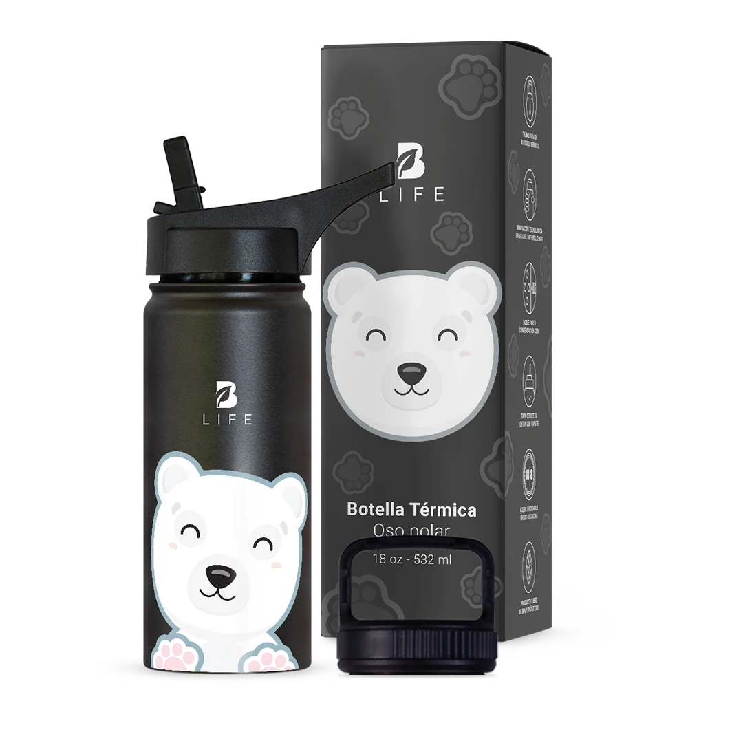 Botella Térmica Para Niños | Oso Polar 355 y 532 ml - 18 oz (532 ml) - B Life®
