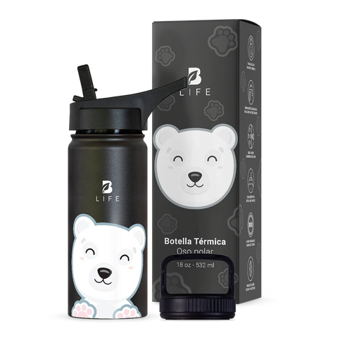 Botella Térmica Para Niños | Oso Polar 355 y 532 ml - 18 oz (532 ml) - B Life®