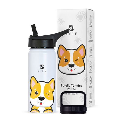 Botella Térmica Para Niños | Perrito 355 y 532 ml - 18 oz (532 ml) - B Life®