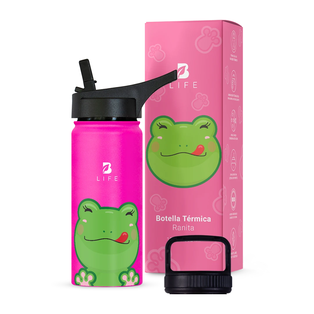 Botella Térmica Para Niños | Ranita 355 y 532 ml - 18 oz (532 ml) - B Life®