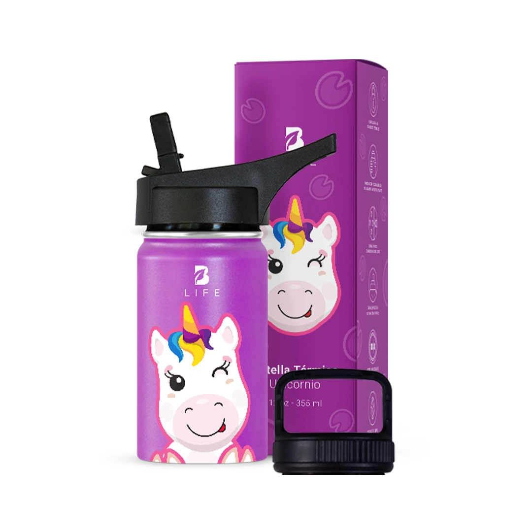 Botella Térmica Para Niños | Unicornio 355 y 532 ml - 12 oz (355 ml) - B Life®