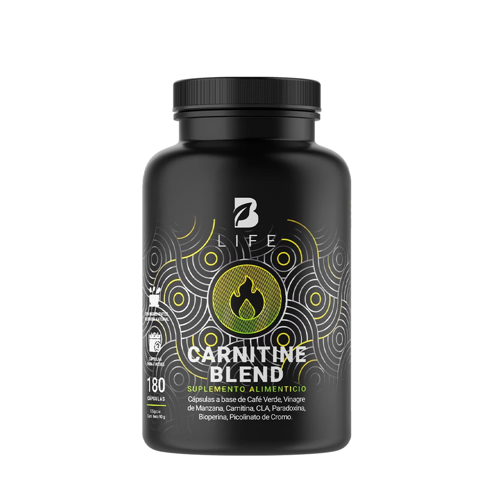 Carnitina | con Café Verde, Vinagre de Manzana, CLA y Picolinato de Cromo | 180 Cápsulas  - 180 Caps | 500 mg - B Life®