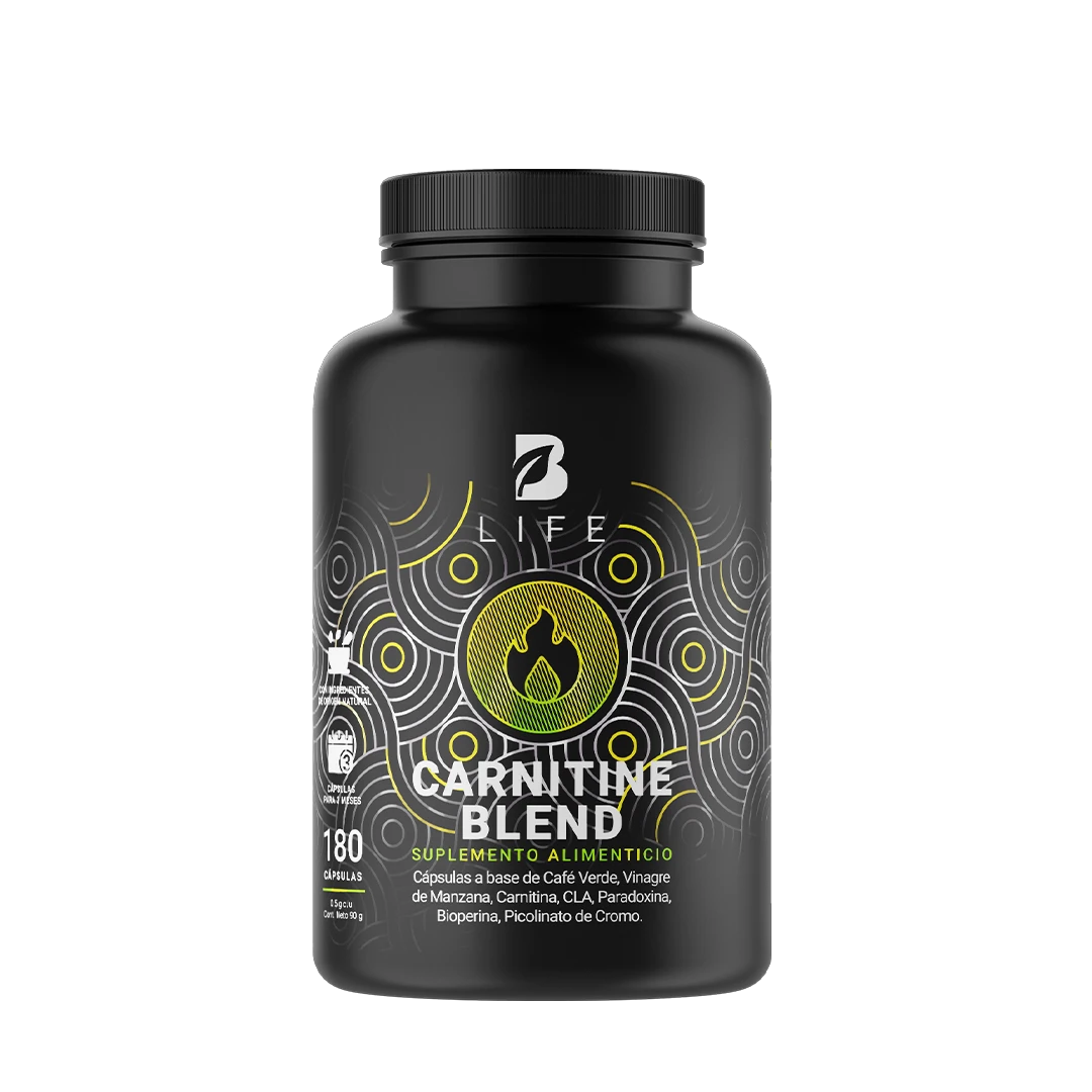 Carnitina | con Café Verde, Vinagre de Manzana, CLA y Picolinato de Cromo | 180 Cápsulas  - 180 Caps | 500 mg - B Life®