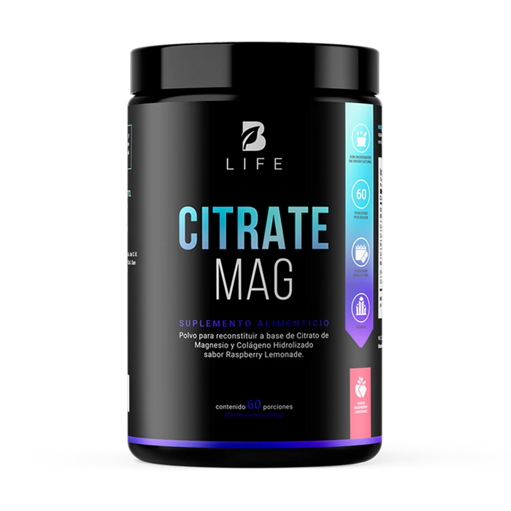 Citrato de Magnesio | con Colágeno Hidralizado  | 60 porciones  - 60 porciones - B Life®