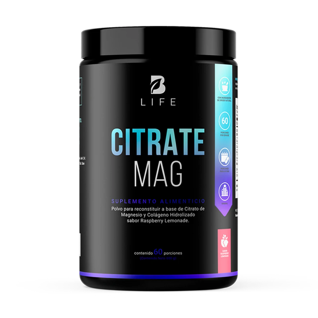 Citrato de Magnesio | con Colágeno Hidralizado  | 60 porciones  - 60 porciones - B Life®