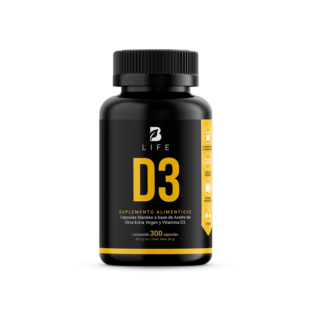 Vitamina D3 con Aceite de Oliva Extra Virgen 5000 UI | 300 cápsulas 