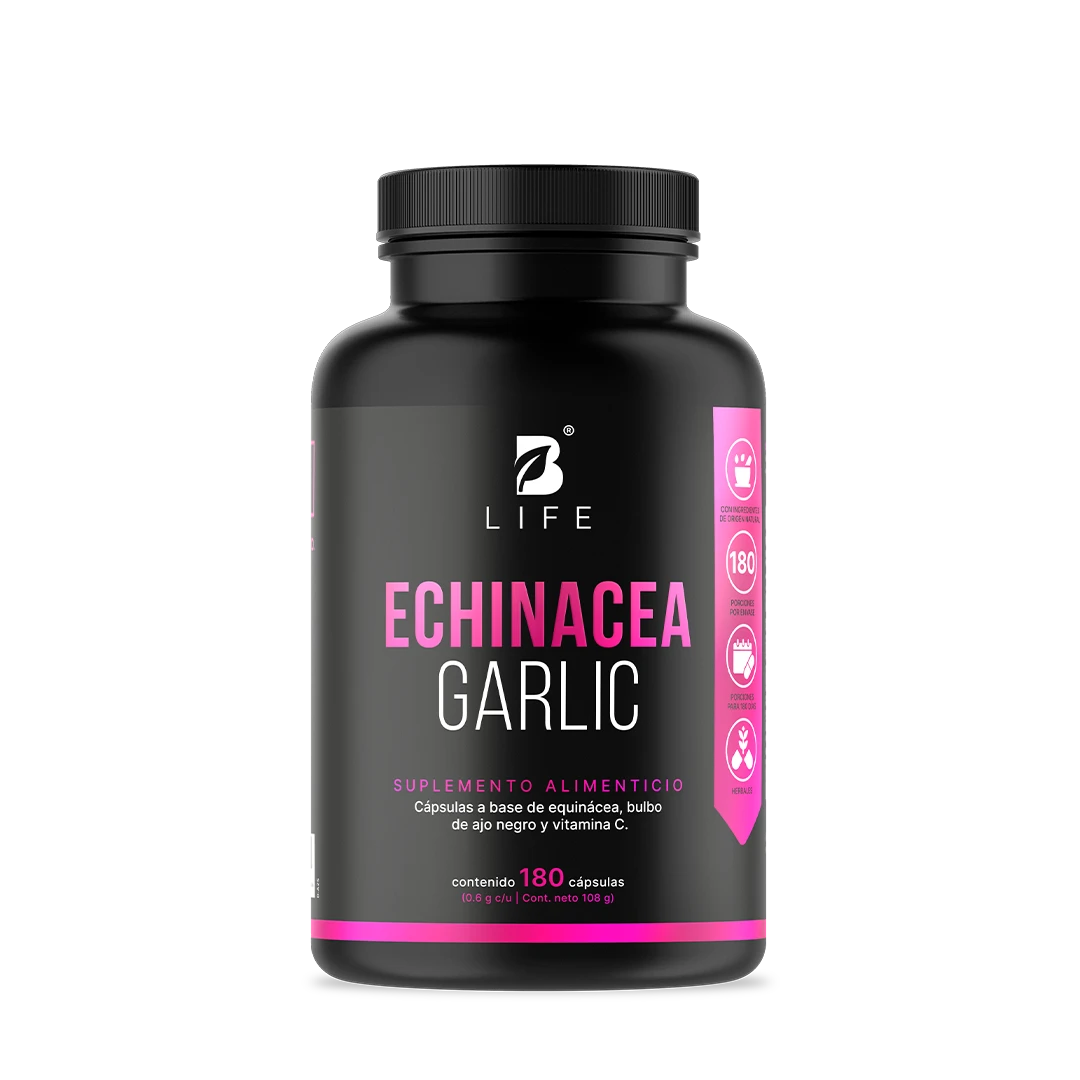 Equinácea | Adicionado con Ajo Negro y Vitamina C | 180 Cápsulas 