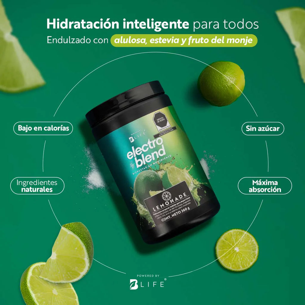 Electroblend Lemonade | Bebida Hidratante Sin Azúcar sabor Limonada 60 servicios