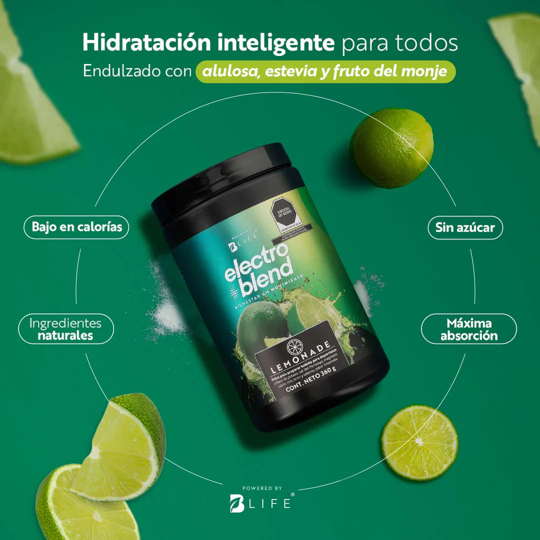 Electroblend Lemonade | Bebida Hidratante Sin Azúcar sabor Limonada 60 servicios