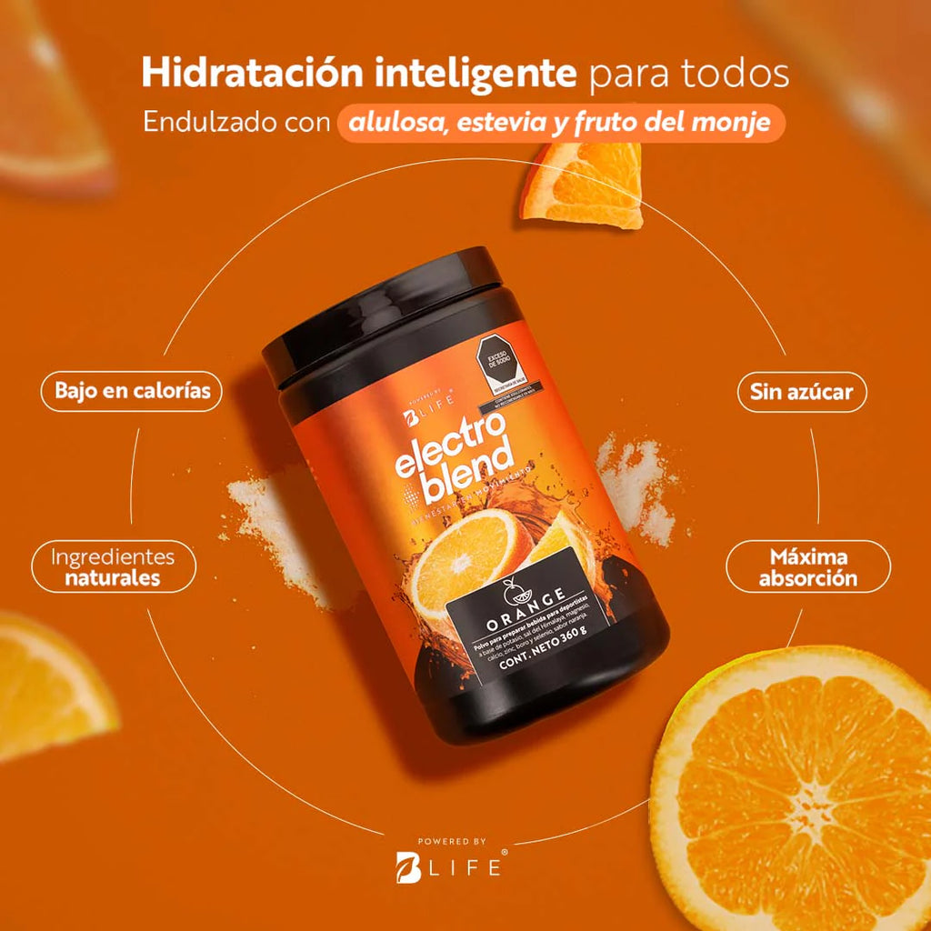 Electroblend Orange | Bebida Hidratante Sin Azúcar sabor Naranja 60 servicios