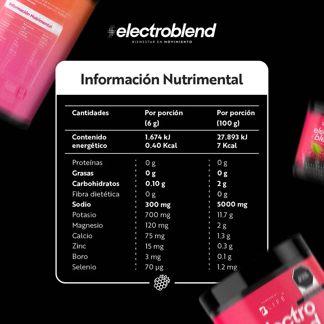 Electroblend Raspberry | Bebida Hidratante Sin Azúcar sabor Frambuesa 60 servicios