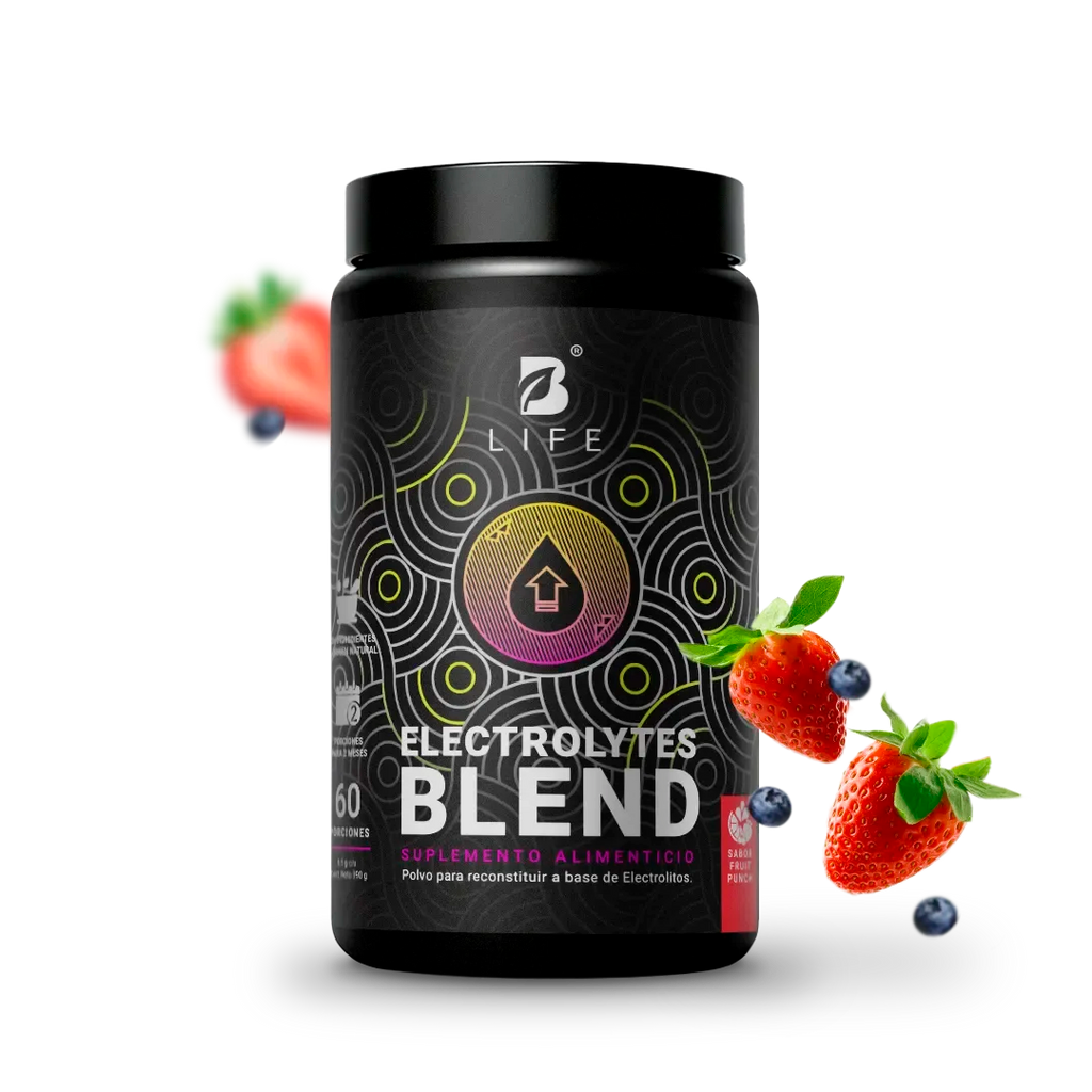 Electrolitos Sin Azúcar | con Citrato de Potasio, Magnesio,  Calcio, Sodio, Zinc | Sabor Fruit Punch | 60 servicios  - 60 porciones - B Life®