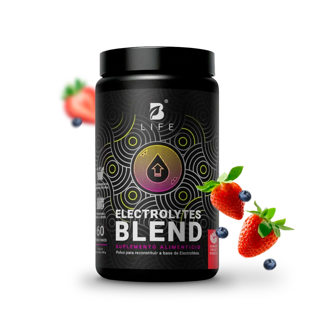 Electrolitos Sin Azúcar | con Citrato de Potasio, Magnesio,  Calcio, Sodio, Zinc | Sabor Fruit Punch | 60 servicios  - 60 porciones - B Life®