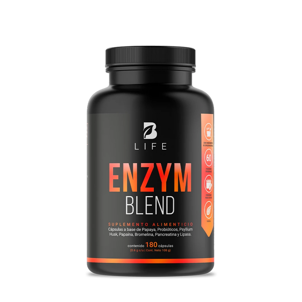 Enzimas Digestivas | con Probióticos, Papaya y Psyllium Husk | 180 Cápsulas | 1800 mg por porción 