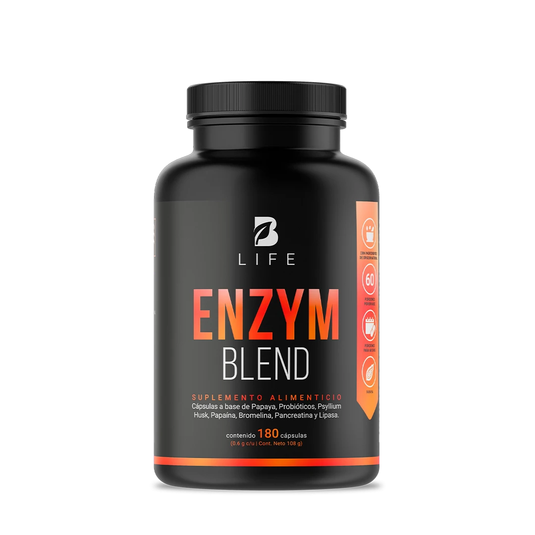 Enzimas Digestivas | con Probióticos, Papaya y Psyllium Husk | 180 Cápsulas | 1800 mg por porción 