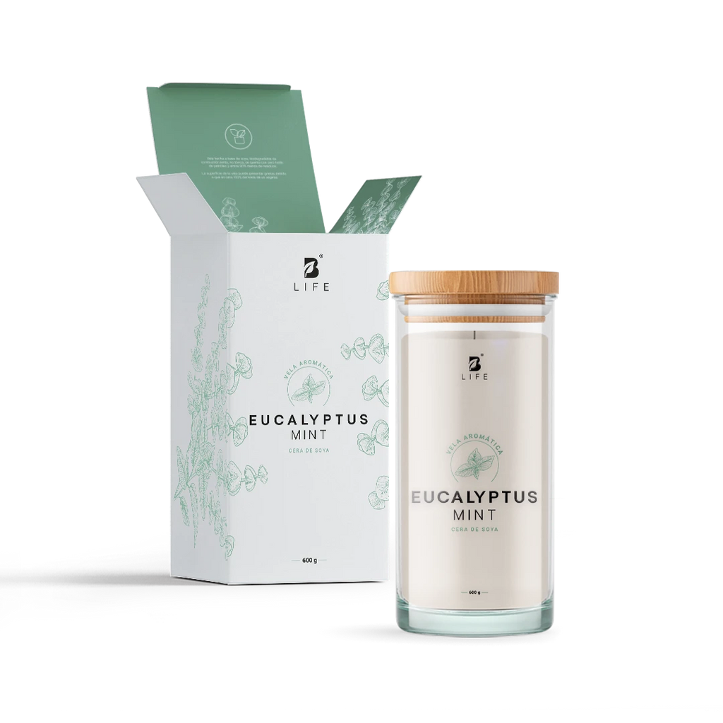 Eucalyptus Mint Aromatic Candle | Vela Aromática Eucalipto y Menta 600 g - 600 g - B Life®
