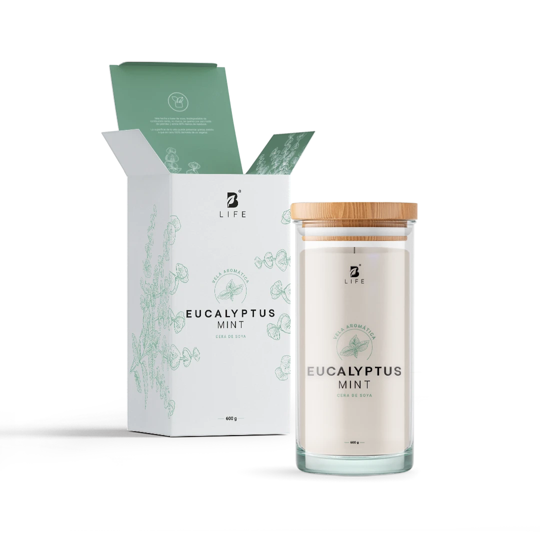 Eucalyptus Mint Aromatic Candle | Vela Aromática Eucalipto y Menta 600 g - 600 g - B Life®