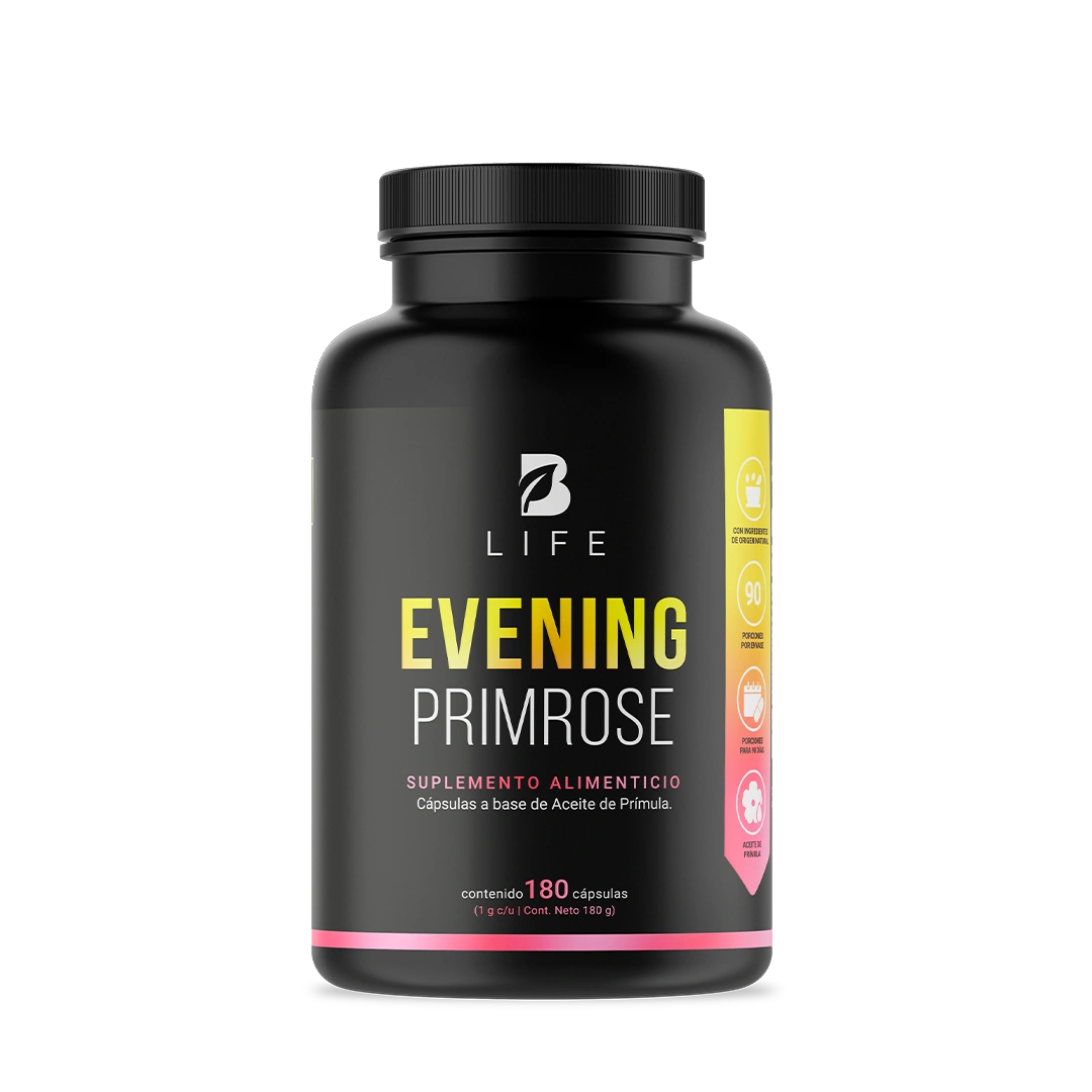 Aceite de Prímula Puro | 180 Cápsulas con 1000mg por porción - 180 Caps  | 1000 mg - B Life®