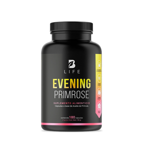 Aceite de Prímula Puro | 180 Cápsulas con 1000mg por porción - 180 Caps  | 1000 mg - B Life®