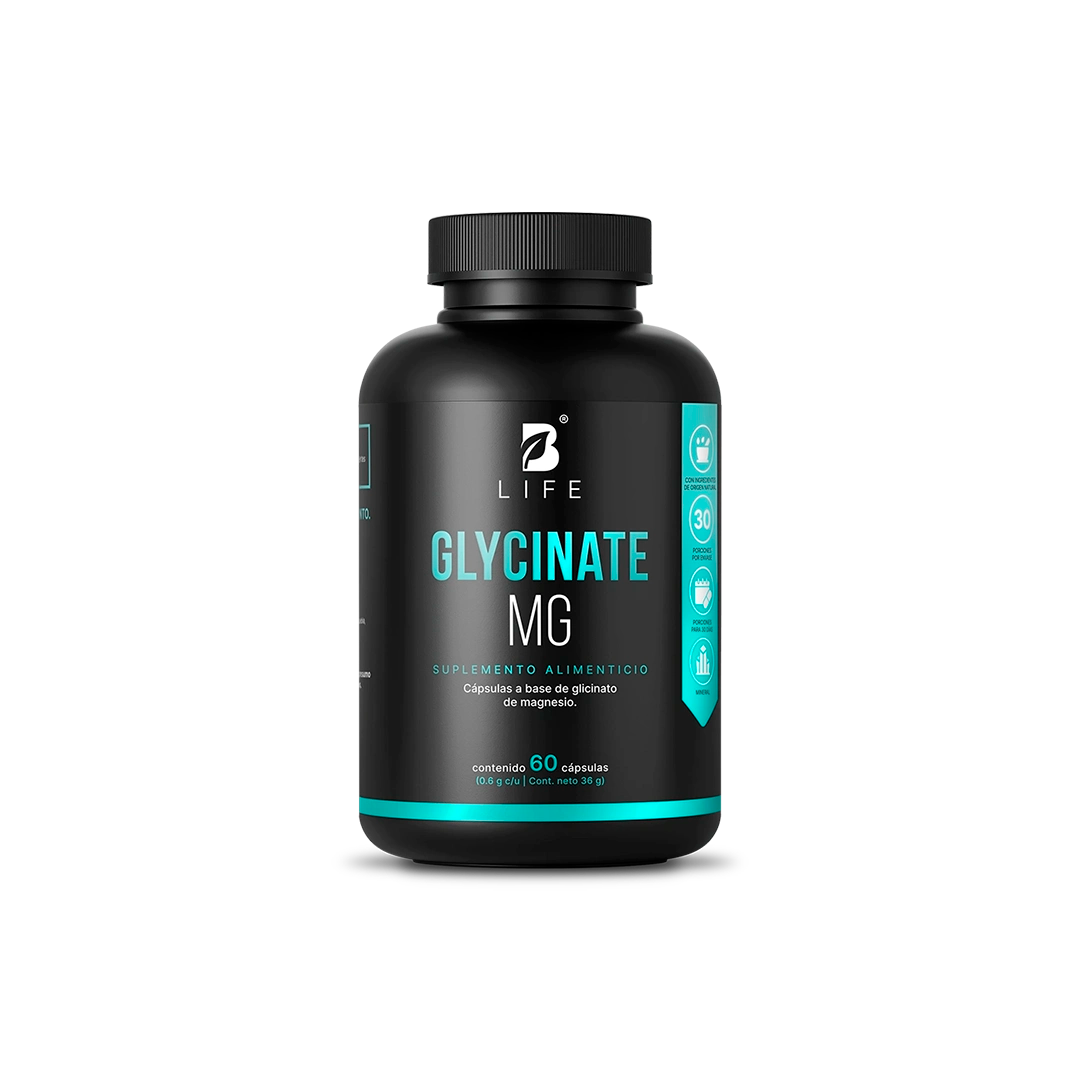 Glicinato de Magnesio | 1200 mg por Porción | 60 Cápsulas - 60 caps | 600 mg - B Life®