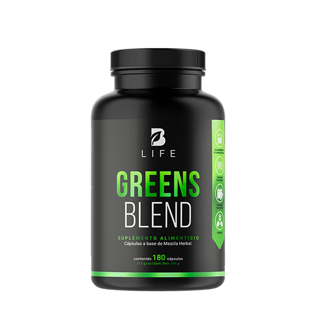 Mezcla Herbal con Espirulina, Moringa, Wheatgrass, Clorela, Matcha y Aloe Vera | 180 Cápsulas 