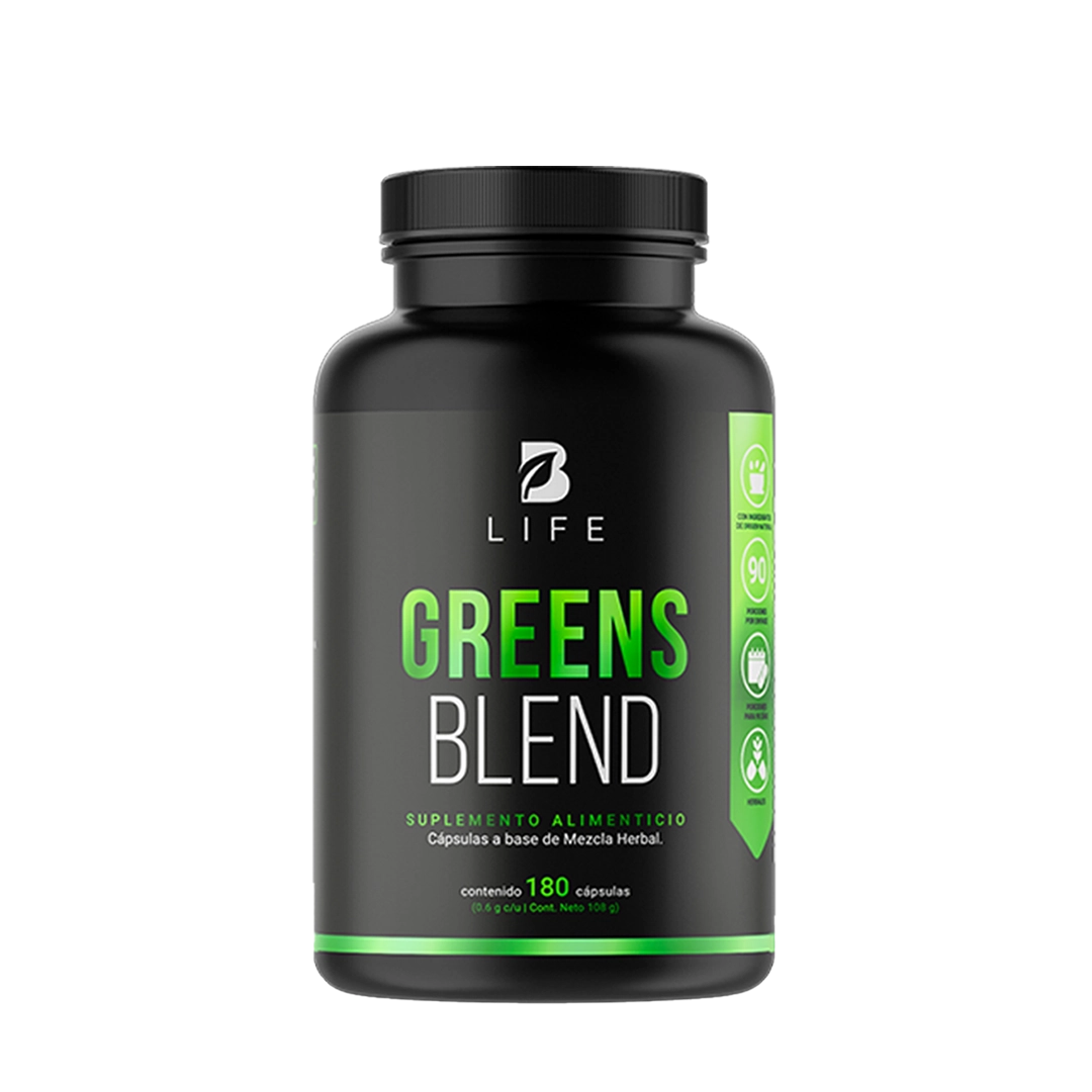 Mezcla Herbal con Espirulina, Moringa, Wheatgrass, Clorela, Matcha y Aloe Vera | 180 Cápsulas 