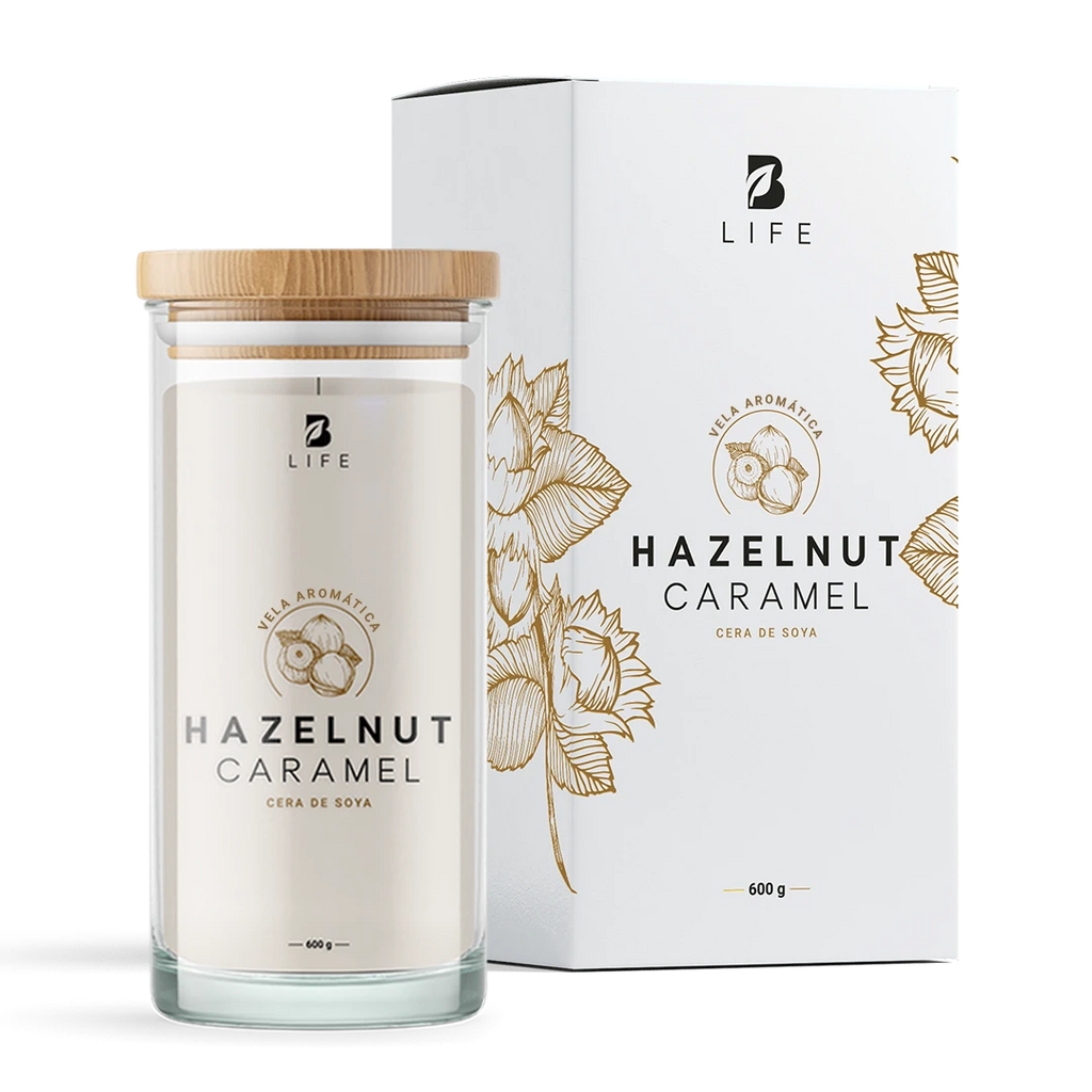 Hazelnut Caramel Aromatic Candle | Vela Aromática Avellana y Caramelo 600 g - 600 g - B Life®
