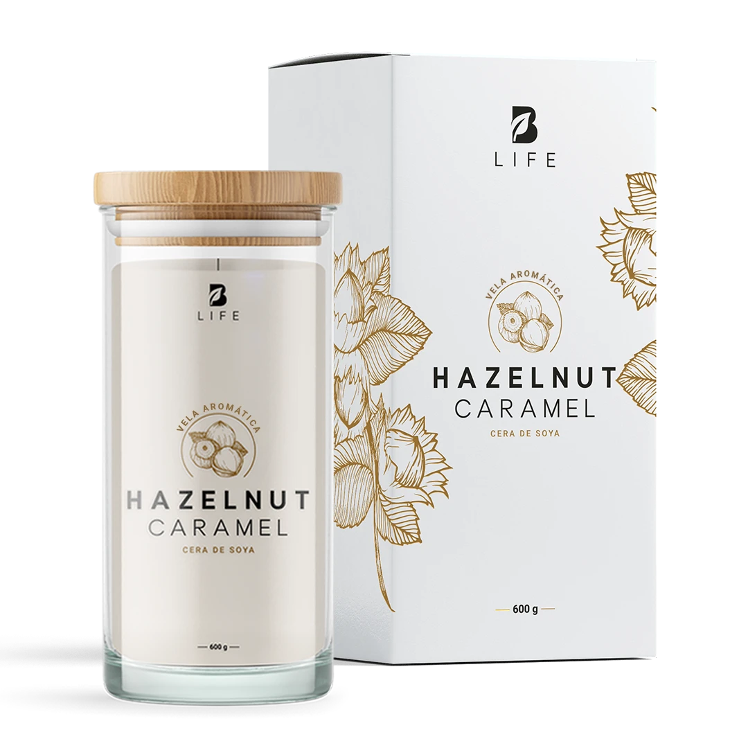 Hazelnut Caramel Aromatic Candle | Vela Aromática Avellana y Caramelo 600 g - 600 g - B Life®