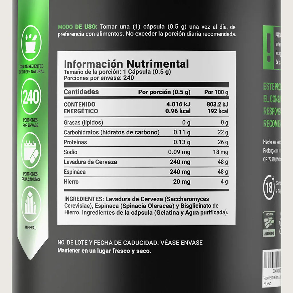 hierro-suplemento-natural-levadura-espinaca-capsulas